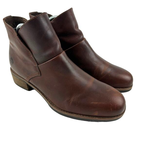 Timberland Women's Chelsea Boots Size US 8 Beckwith Leather Block Ankle Brown - Picture 13 of 13